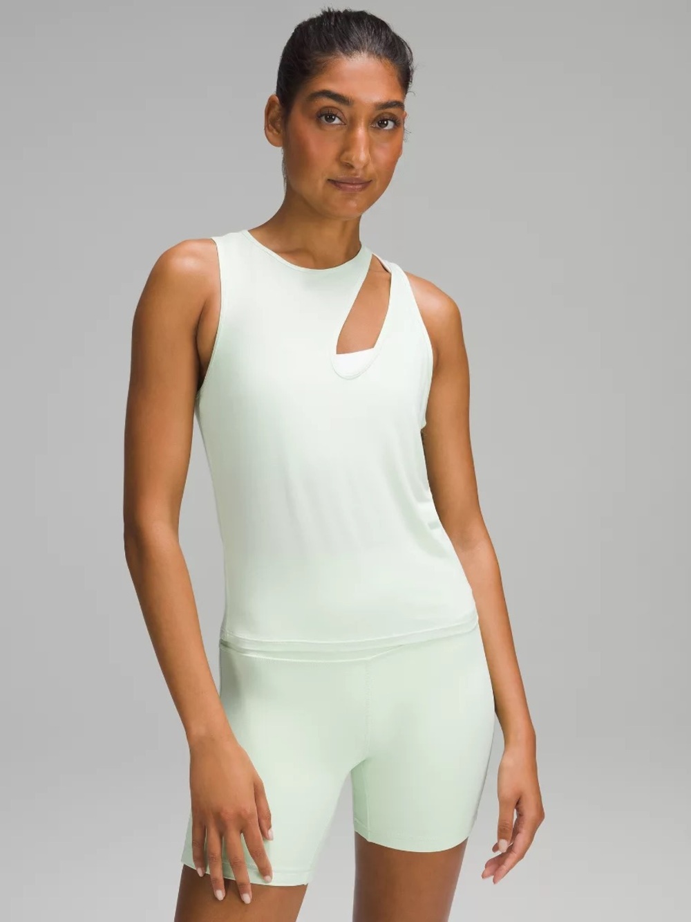 Lululemon Shoulder Cut-Out Yoga Tank Top in Kohlrabi Green, Size 6